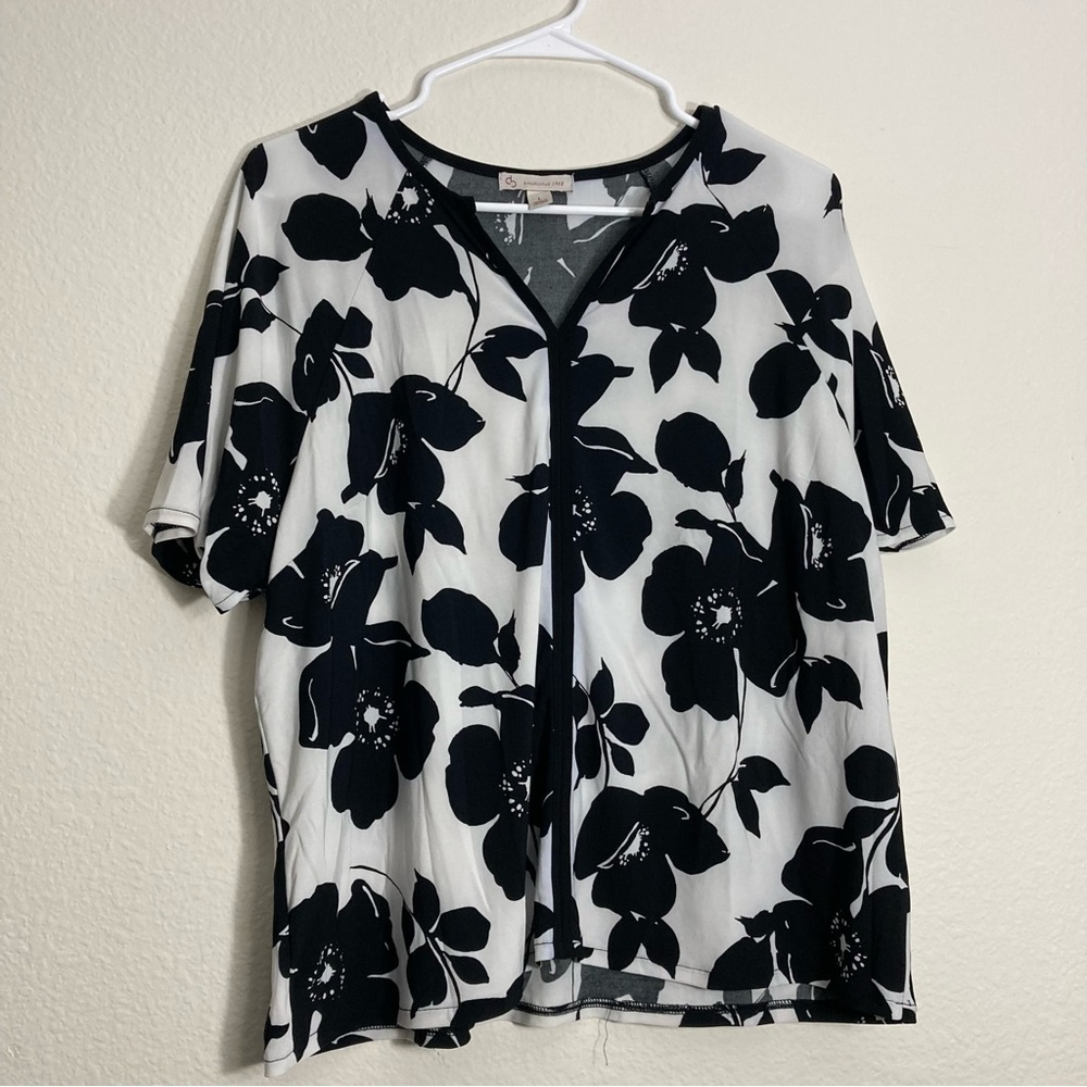 DB Established 1962 Floral Top - Black/White - Large